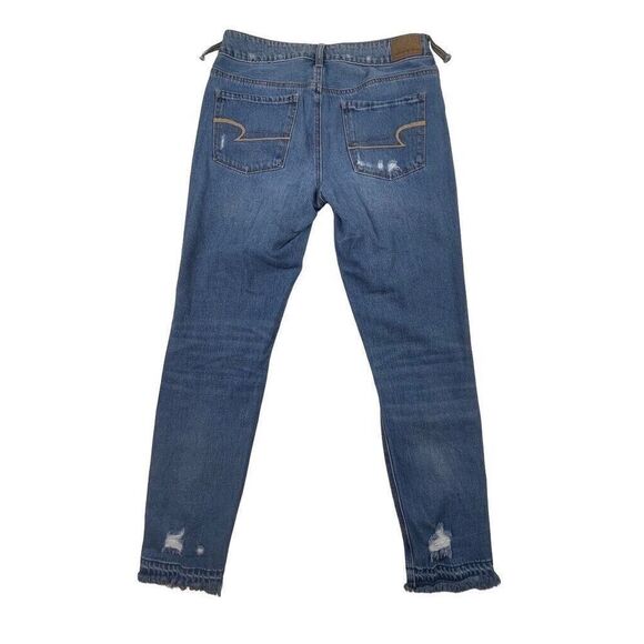 American Eagle Tomgirl Jeans High Waist Skinny Womens 4 Slim Leg Distressed - Picture 7 of 8